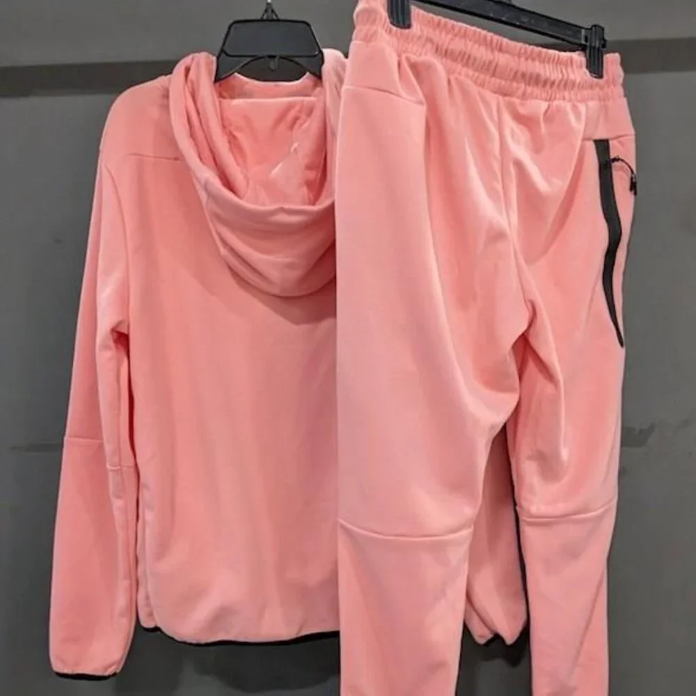 2pc Amiri Logo Womens Sz S Peachy Pink Sweats Outfit Hoodie & Pants